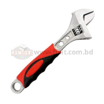 8 Inch Stainless Steel Adjustable Wrench with  Red Rubber Handle Douniushi Brand