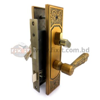 Antique Brass Color Stainless Steel Door Handle Lock  Lever Size 5 Inch x 3 Inch Contemporary Design