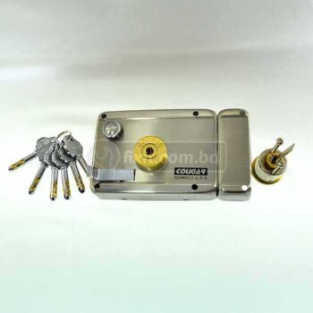 6 Keys Stainless Steel Color Door Rim Lock Simple Design