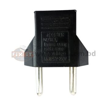 2 Round Pin 6 Ampere Black Color Plug