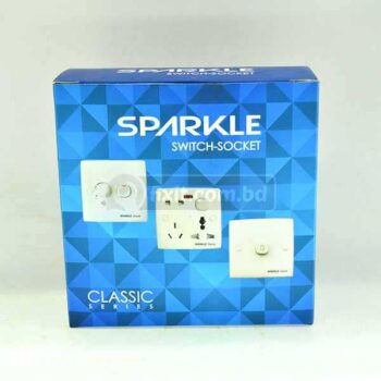 220 Volts 10A 2 Flat Pin Single Inlet Switch Socket Sparkle Brand