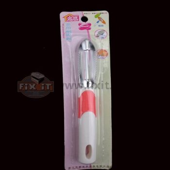 6 Inch Pink & White Plastic Handle Vertical Style Metal Peeler