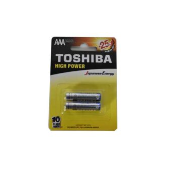 2Pcs 1.5V Carbon Zinc AAA Size Alkaline Battery Toshiba Brand LR03GCP-BP-2CN