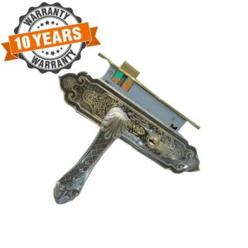5 Keys Antique Copper Color Door Handle Lock Lever Size 5 Inch x 3 Inch Victorian Design Novosom Brand