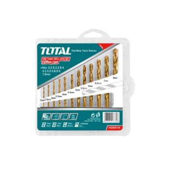 12 PCS HSS Twist Drill Bits Set Total Brand TACSD0125