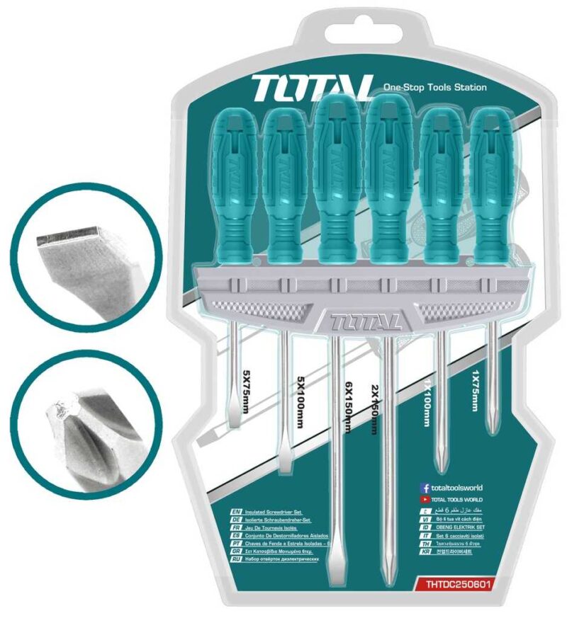 6 pcs screwdriver set TOTAL Brand THTDC250601