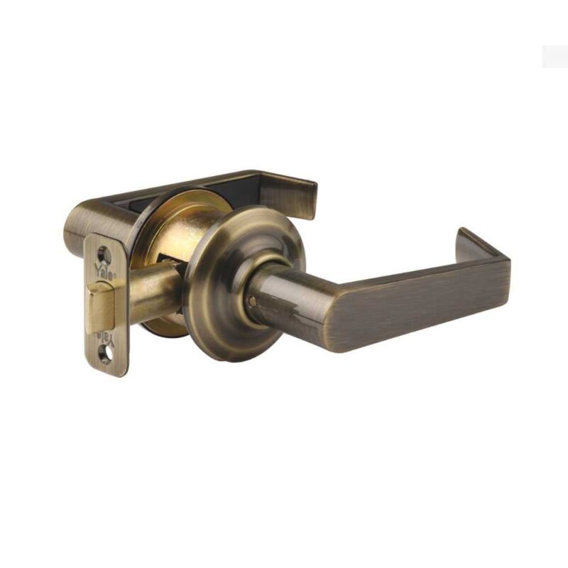 Antique Brass Color Lever Door Handle Lock Yale Brand VL5387 US5