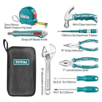 9 Pcs Hand Tool Set Total Brand THKTHP90096