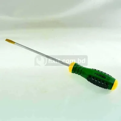 6 Inch 200mm Flat Head Stainless Steel with Rubber Handle Screw Driver Feibao Brand