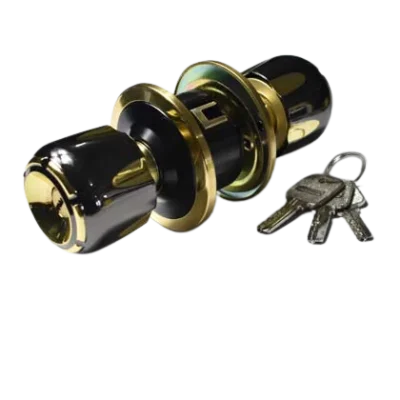 Golden Black Color Door Round Lock Ez Set Yapai Brand 5884 Bn/pb