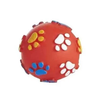 Sharples Squeaky Dog Toy Paw Ball (Red)