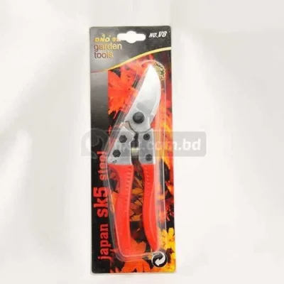 Rubber Red Handle Stainless Steel Pruning Shear