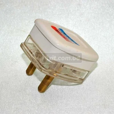 2 Round Pin White & Transparent Cable Plug