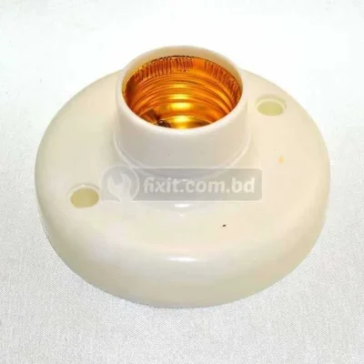 11 amp 220V E27 Screw In White Color Round Corner Bulb Holder