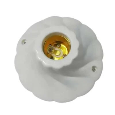 Off White Color AC 250 Volts 6 Ampere E27 Lamp Light Bulb Holder