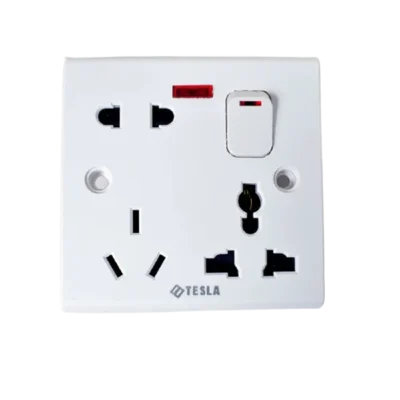 8 Pin 250V White Color Multi Socket light Switch Socket Tesla Brand