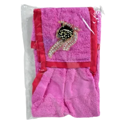 Soft Comfortable Pink Color Basin Towel