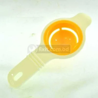 White & Yellow Color Plastic Egg Separator – Keeps the Yolk and Drains Egg White