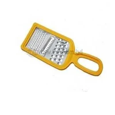 10 Inch Stainless Steel Grater 3 in 1 large  small and sliced grating with Yellow Plastic Handle