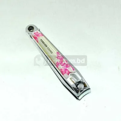3 Inch Stainless Steel Fancy Nail Cutter with Pink Flower Design