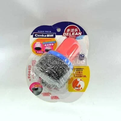 Steel Wool With Small Plastic Handle for better grip & faster clean