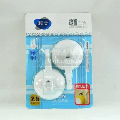 2.5 Kg Weight Capacity 2 Pcs Packet White Color Suction Hook