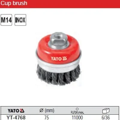 Cup Brush Twist Inox Yato Brand YT-4768