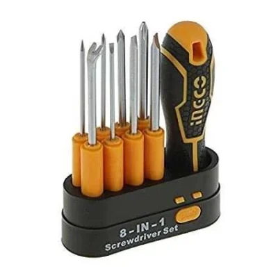 8 in 1 Interchangeable Screwdriver Set Ingco Brand AKISD0901