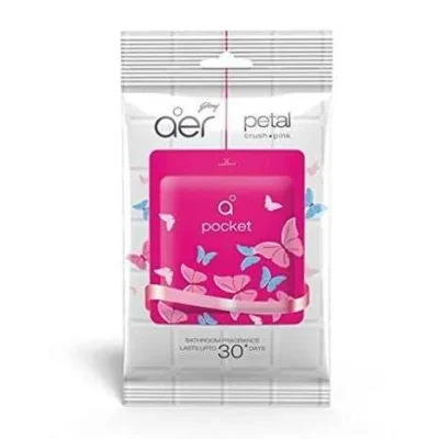 10g Petal Crush Pink Favor Pocket Bathroom Fragrance Godrej Aer Brand