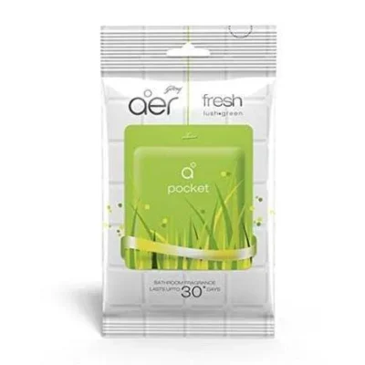 10g Fresh Lush Green Favor Pocket Bathroom Fragrance Godrej Aer Brand