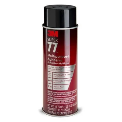 3M Super 77 Multipurpose Permanent Spray Adhesive Glue, Paper, Cardboard, Fabric, Plastic, Metal, Wood