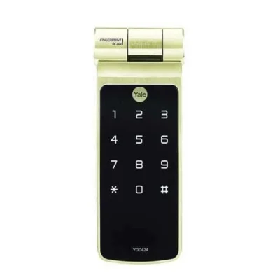 Yale YDD 424 Smart Door Lock with Biometric, Pin, Mechanical Key & App Enabled Access, Bluetooth & Wi-Fi Optional, Color- Champagne Gold