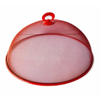 Round Metal Mesh Food Cover Dome Coloured Mesh Food Protector Dome with Handle, Cake Fruit Cover, Dome Mesh Splatter Guard, Ideal for Protecting Food Inside & Outside