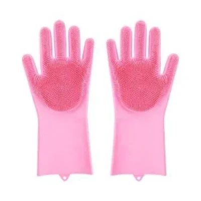 Reusable Multipurpose Magic Silicone Dish washing Gloves Wash Scrubber Cleaning Gloves