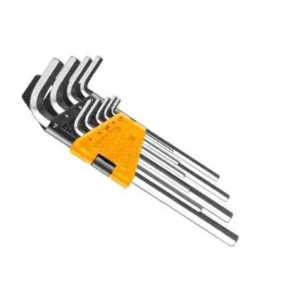 9 Pcs Nickle Plated Wrench Hex Key Set Ingco Brand HHK11091