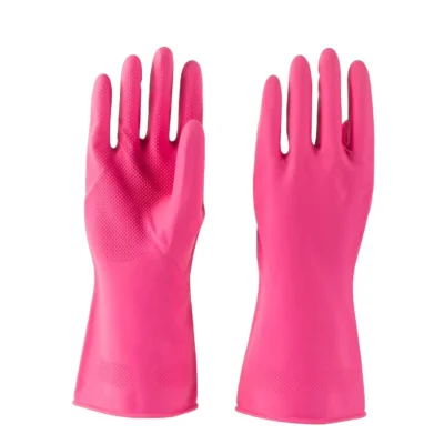 Pink Color Rubber Hand Gloves For household Work