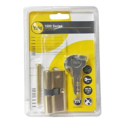 Yale 1000 Series Double Cylinder, 60mm, Dimple Key, Polish Chrome, Blister Pack (jx)