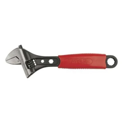 10 inch Adjustable Wrench with Red Color Rubber Grip Handle Yato Brand YT-2172