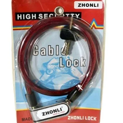 Zhonli Bicycle Cable Lock – Red Color