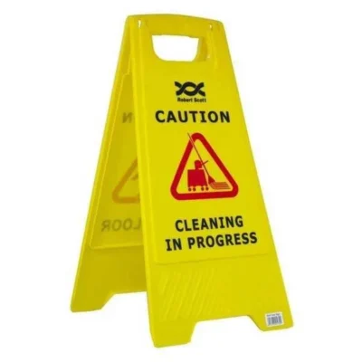 Cleaning in Progress Floor Stand Up Sign for Office or Industry