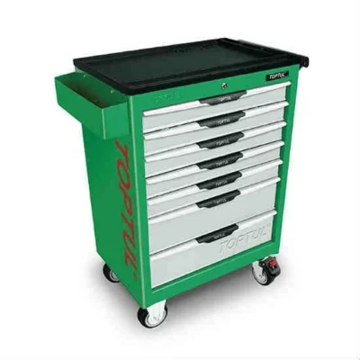 Green Color 7-Drawer Mobile Tool Trolley Toptul Brand