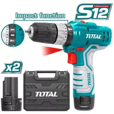12V Li-ion 1.5Ah  20Nm Cordless Drill Impact Wrench Total Brand TIDLI1232