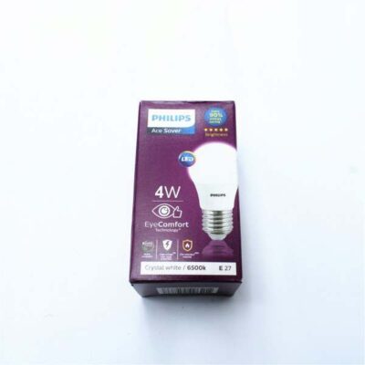 Philips LED Bulb 6500K 4W (E-27) – Pure White Light, Energy Savings, and Exceptional Performance